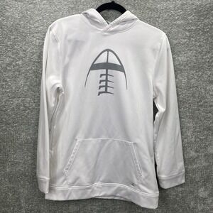 Xersion Mens XL Sweatshirt White Hooded Football Pullover‎